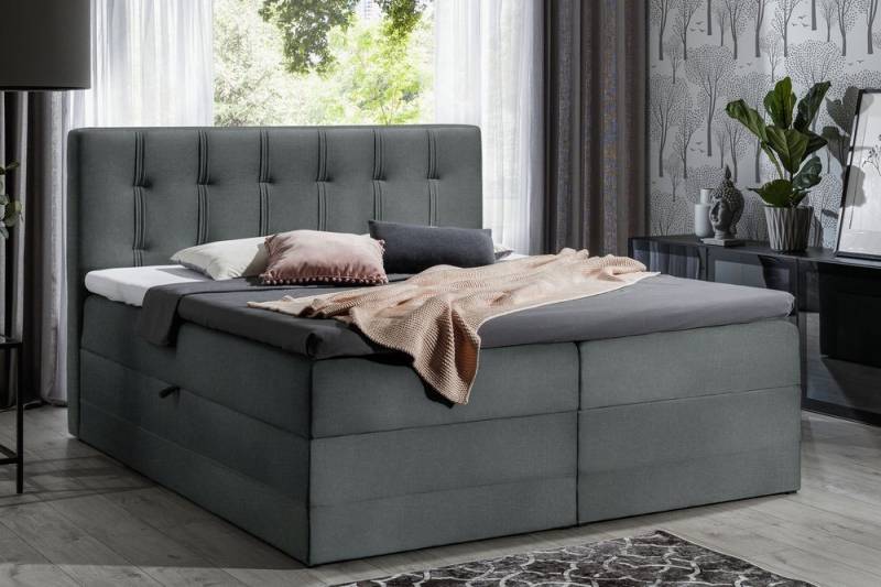 99rooms Boxspringbett Hugo (Schlafzimmerbett, Bett), 120/140/160/180/200, mit Taschenfederkernmatratze, Topper, Bettkasten von 99rooms