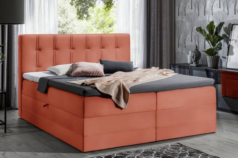 99rooms Boxspringbett Hugo (Schlafzimmerbett, Bett), 120/140/160/180/200, mit Taschenfederkernmatratze, Topper, Bettkasten von 99rooms