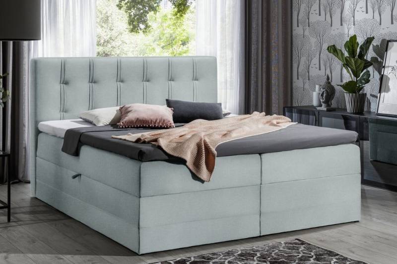 99rooms Boxspringbett Hugo (Schlafzimmerbett, Bett), 120/140/160/180/200, mit Taschenfederkernmatratze, Topper, Bettkasten von 99rooms