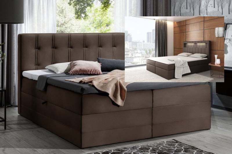 99rooms Boxspringbett Hugo (Schlafzimmerbett, Bett), 120/140/160/180/200, mit Taschenfederkernmatratze, Topper, Bettkasten von 99rooms
