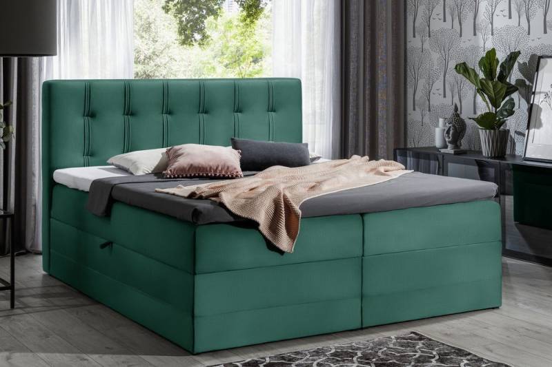 99rooms Boxspringbett Hugo (Schlafzimmerbett, Bett), 120/140/160/180/200, mit Taschenfederkernmatratze, Topper, Bettkasten von 99rooms