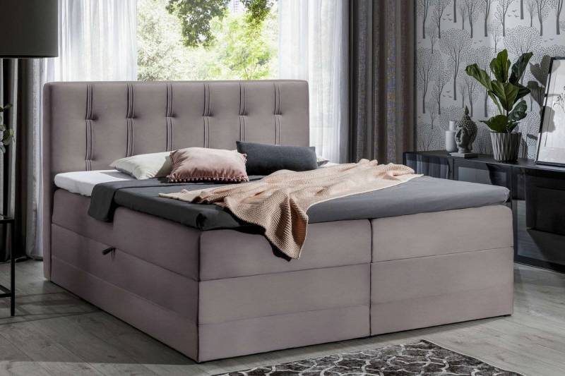 99rooms Boxspringbett Hugo (Schlafzimmerbett, Bett), 120/140/160/180/200, mit Taschenfederkernmatratze, Topper, Bettkasten von 99rooms