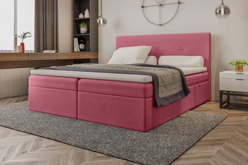 99rooms Boxspringbett Largetti (Schlafzimmerbett, Bett), wahlweise mit Topper, mit Bonellfederkern Matratze, Bettkasten von 99rooms