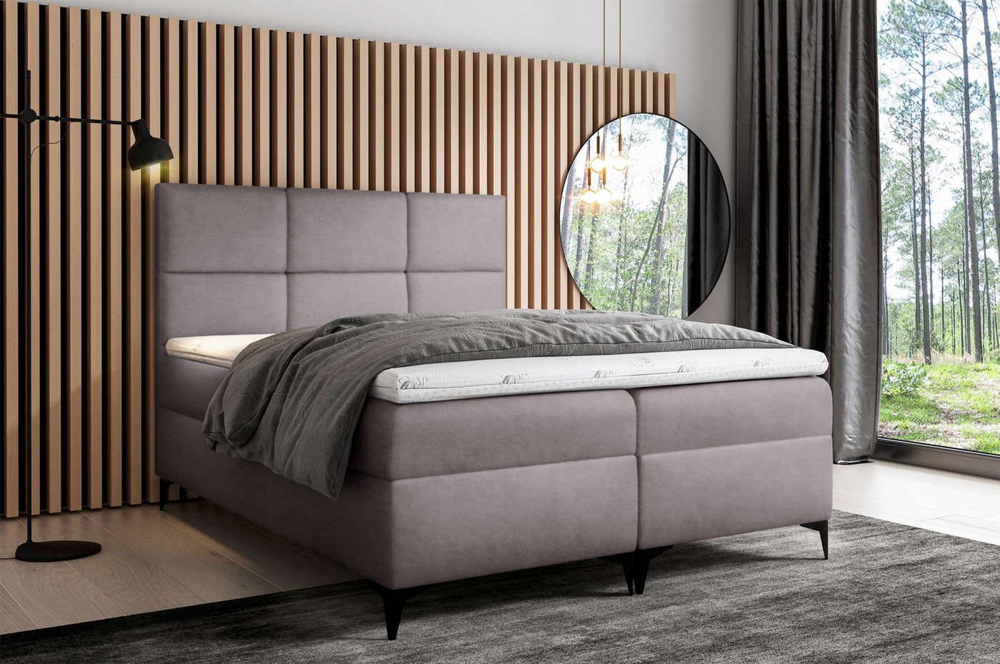 99rooms Boxspringbett Ozzy (Schlafzimmerbett, Bett), 120/140/160/180/200 x 200 cm, mit Bonellfederkernmatratze und Topper von 99rooms