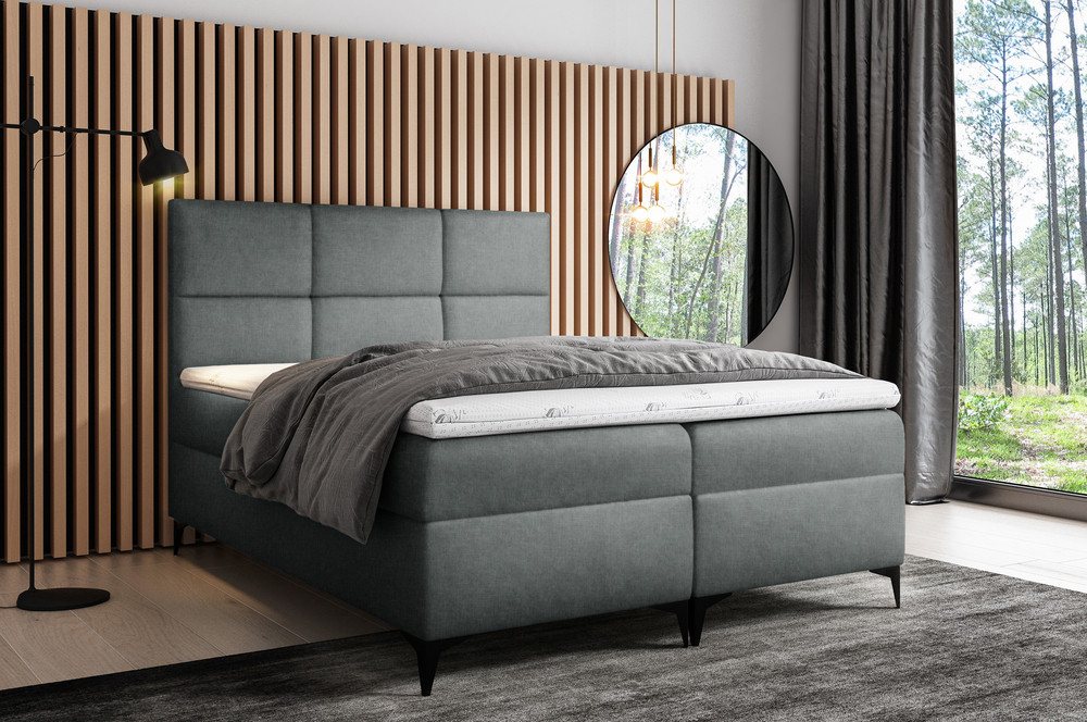 99rooms Boxspringbett Ozzy (Schlafzimmerbett, Bett), 120/140/160/180/200 x 200 cm, mit Bonellfederkernmatratze und Topper von 99rooms