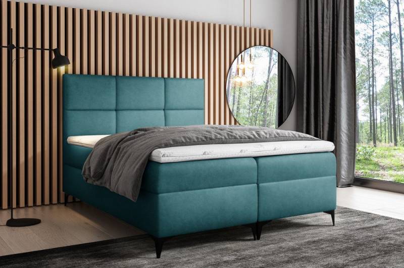 99rooms Boxspringbett Ozzy (Schlafzimmerbett, Bett), 120/140/160/180/200 x 200 cm, mit Bonellfederkernmatratze und Topper von 99rooms