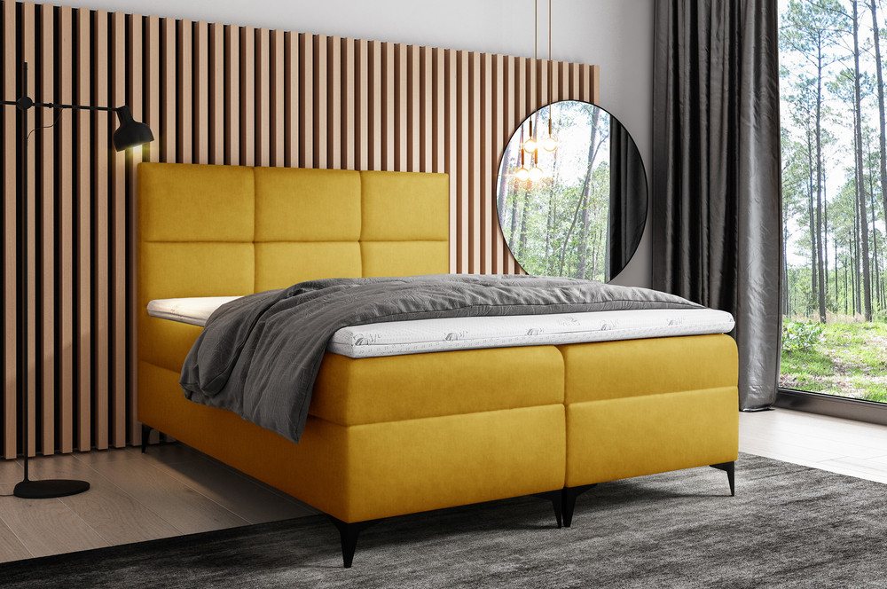 99rooms Boxspringbett Ozzy (Schlafzimmerbett, Bett), 120/140/160/180/200 x 200 cm, mit Bonellfederkernmatratze und Topper von 99rooms