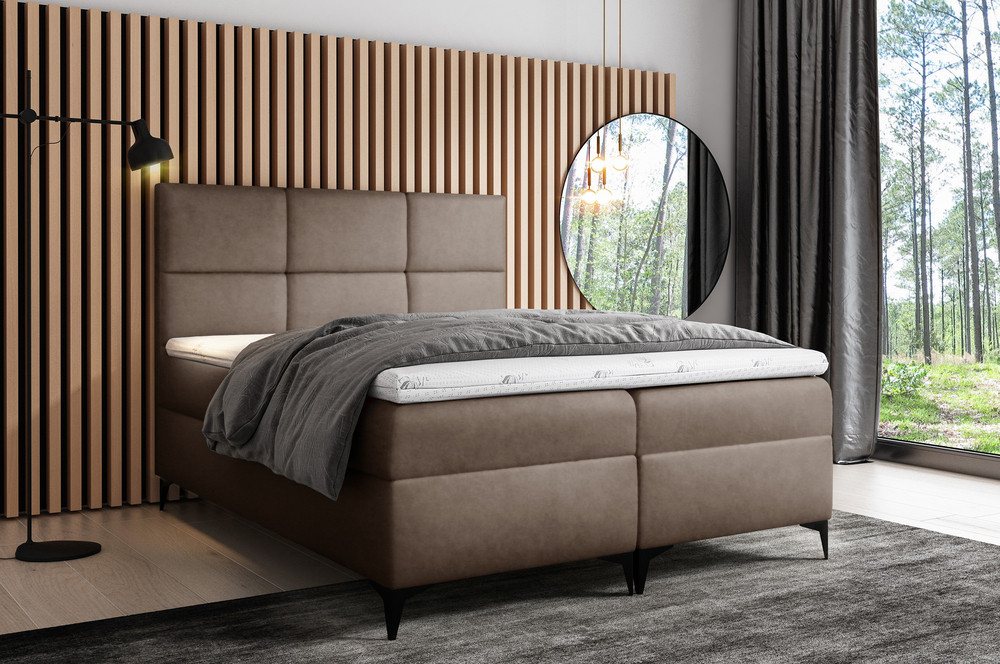 99rooms Boxspringbett Ozzy (Schlafzimmerbett, Bett), 120/140/160/180/200 x 200 cm, mit Bonellfederkernmatratze und Topper von 99rooms