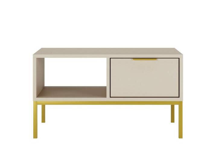 99rooms Couchtisch Avgustin (Wohzimmertisch, Beistelltisch), Modern Design, mit viel Stauraum, Soft-Close Funktion, Kaschmir - Gold von 99rooms