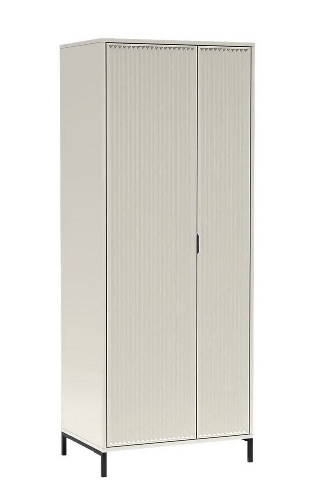 99rooms Drehtürenschrank Klink (Kleiderschrank, Schrank) Stilvolles Design, Soft-Close, geriffelte Elemente, ABS-Schutzkanten von 99rooms