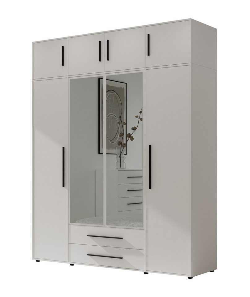 99rooms Drehtürenschrank Maksikore (Kleiderschrank, Schrank) Stilvolles Design, mit viel Stauraum, ABS-Schutzkanten von 99rooms