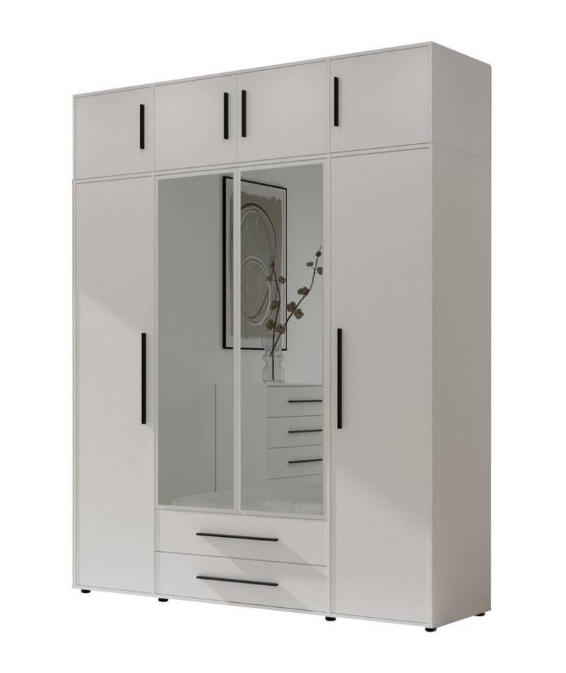 99rooms Drehtürenschrank Maksikore (Kleiderschrank, Schrank) Stilvolles Design, mit viel Stauraum, ABS-Schutzkanten von 99rooms