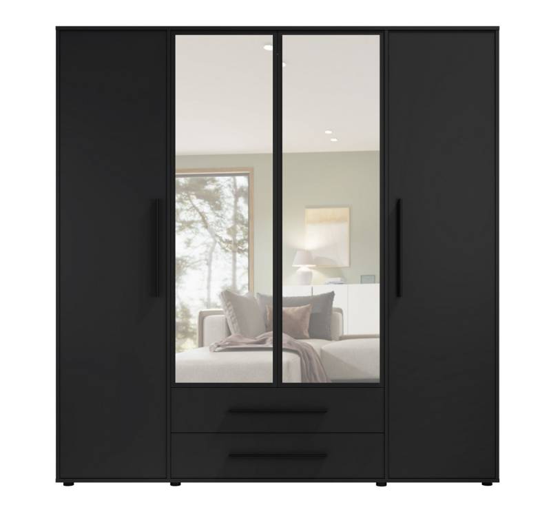 99rooms Drehtürenschrank Maksikore (Kleiderschrank, Schrank) Stilvolles Design, mit viel Stauraum, ABS-Schutzkanten von 99rooms