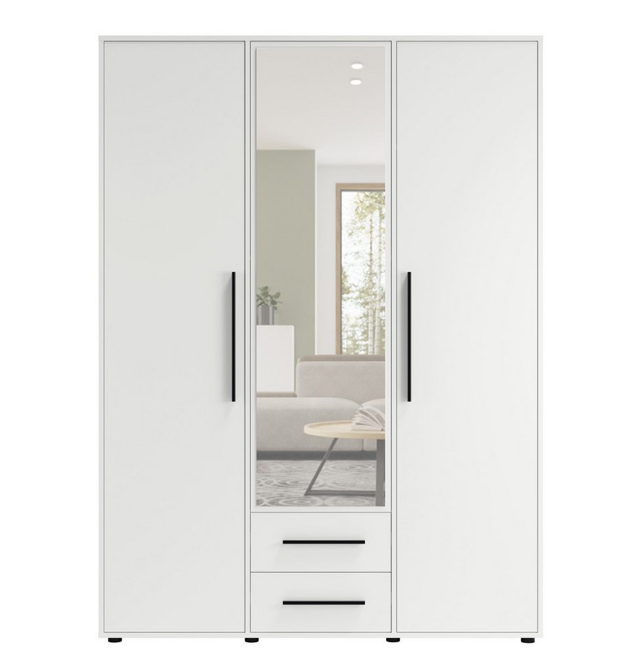 99rooms Drehtürenschrank Maksikore (Kleiderschrank, Schrank) Stilvolles Design, mit viel Stauraum, ABS-Schutzkanten von 99rooms