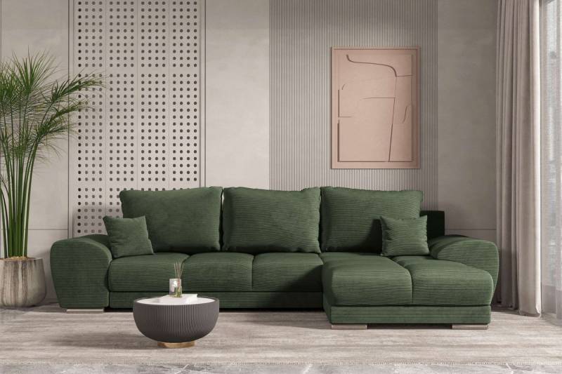 99rooms Ecksofa Antalya, Sofa L-Form, Eckcouch, mit abnehmbaren Kissen,Rundumbezug aus gepolstertem Cordstoff POSO von 99rooms