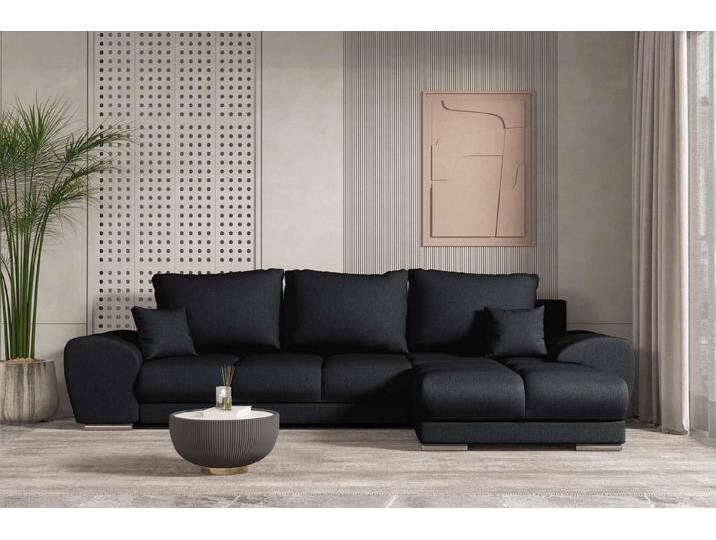 99rooms Ecksofa Antalya, Sofa L-Form, Eckcouch, mit abnehmbaren Kissen,Rundumbezug aus gepolstertem Strukturstoff NEVE, schwarz, mit Schlaffunktion 99rooms Ecksofa Antalya, Sofa L-Form, Eckcouch, mit abnehmbaren Kissen,Rundumbezug aus gepolstertem Strukturstoff NEVE, schwarz, mit Schlaffunktion von 99rooms