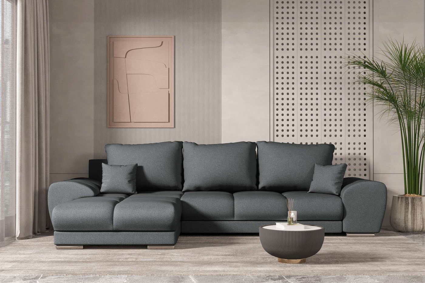 99rooms Ecksofa Antalya, Sofa L-Form, Eckcouch, mit abnehmbaren Kissen,Rundumbezug aus gepolstertem Strukturstoff NEVE 99rooms Ecksofa Antalya, Sofa L-Form, Eckcouch, mit abnehmbaren Kissen,Rundumbezug aus gepolstertem Strukturstoff NEVE von 99rooms