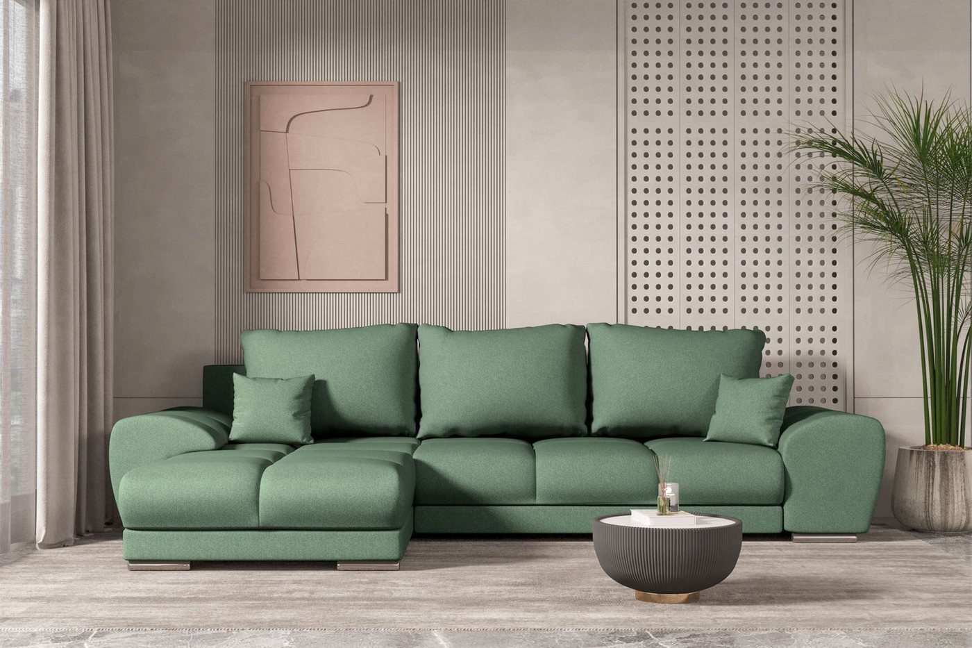 99rooms Ecksofa Antalya, Sofa L-Form, Eckcouch, mit abnehmbaren Kissen,Rundumbezug aus gepolstertem Strukturstoff NEVE 99rooms Ecksofa Antalya, Sofa L-Form, Eckcouch, mit abnehmbaren Kissen,Rundumbezug aus gepolstertem Strukturstoff NEVE von 99rooms