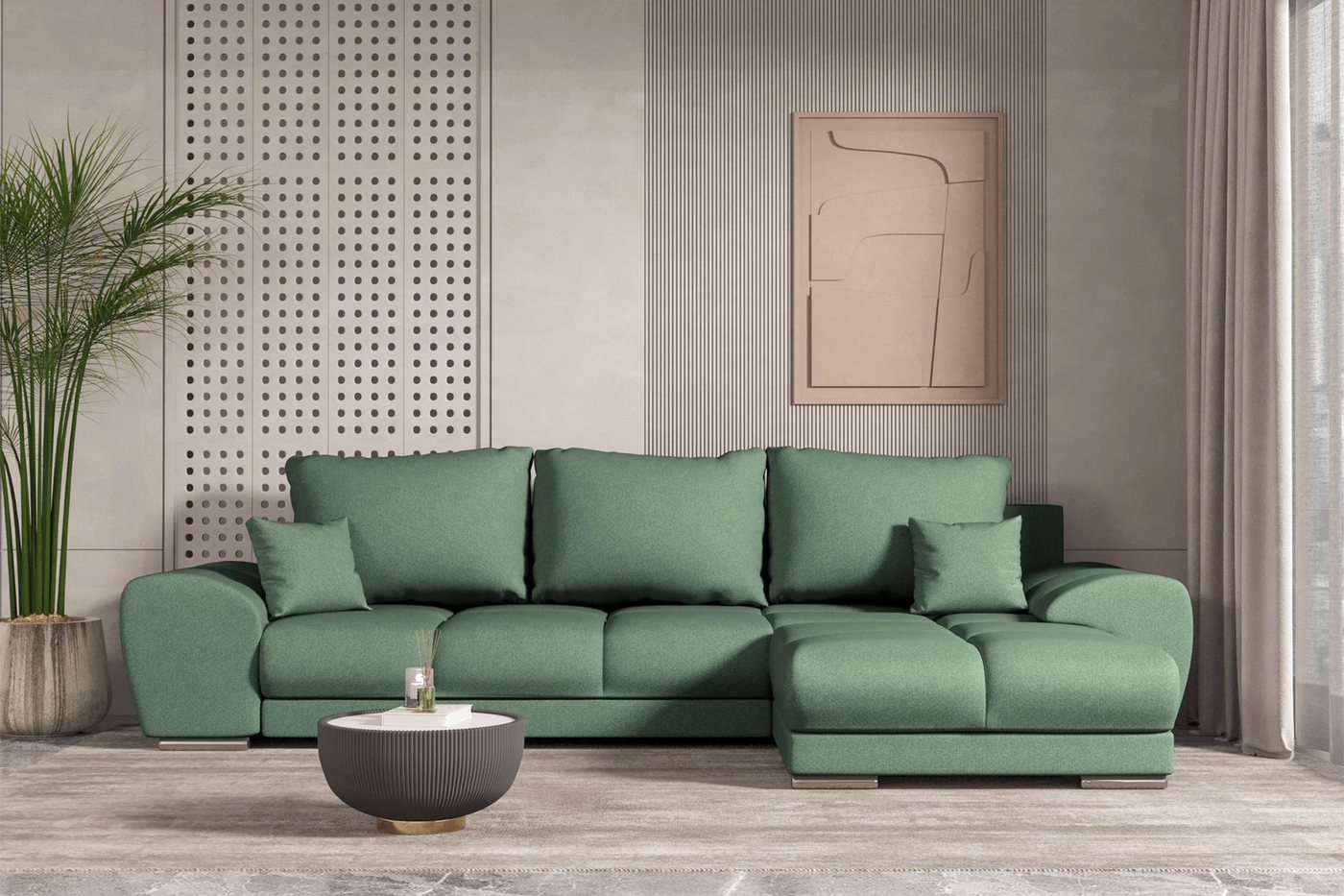 99rooms Ecksofa Antalya, Sofa L-Form, Eckcouch, mit abnehmbaren Kissen,Rundumbezug aus gepolstertem Strukturstoff NEVE 99rooms Ecksofa Antalya, Sofa L-Form, Eckcouch, mit abnehmbaren Kissen,Rundumbezug aus gepolstertem Strukturstoff NEVE von 99rooms