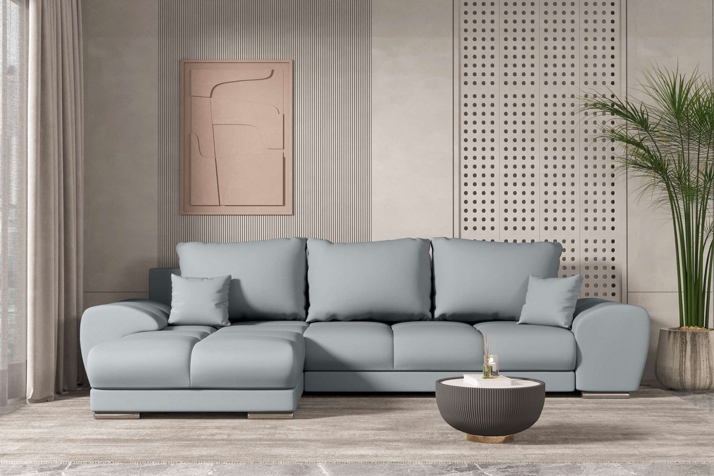 99rooms Ecksofa Antalya, Sofa L-Form, Eckcouch, mit abnehmbaren Kissen,Rundumbezug aus gepolstertem Velours MONOLITH 99rooms Ecksofa Antalya, Sofa L-Form, Eckcouch, mit abnehmbaren Kissen,Rundumbezug aus gepolstertem Velours MONOLITH von 99rooms