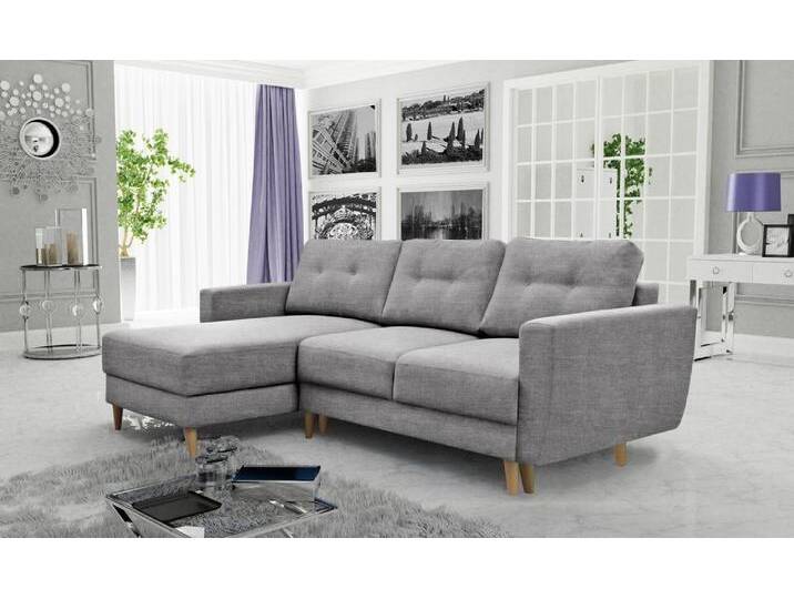 99rooms Ecksofa Frampol, L-Form, Eckcouch, Ottomane links oder rechts bestellbar, mit Bettfunktion, inkl. Kissen, grau, Grau von 99rooms