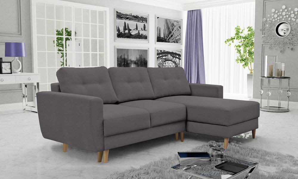 99rooms Ecksofa Frampol, L-Form, Eckcouch, Ottomane links oder rechts bestellbar, mit Bettfunktion, inkl. Kissen von 99rooms