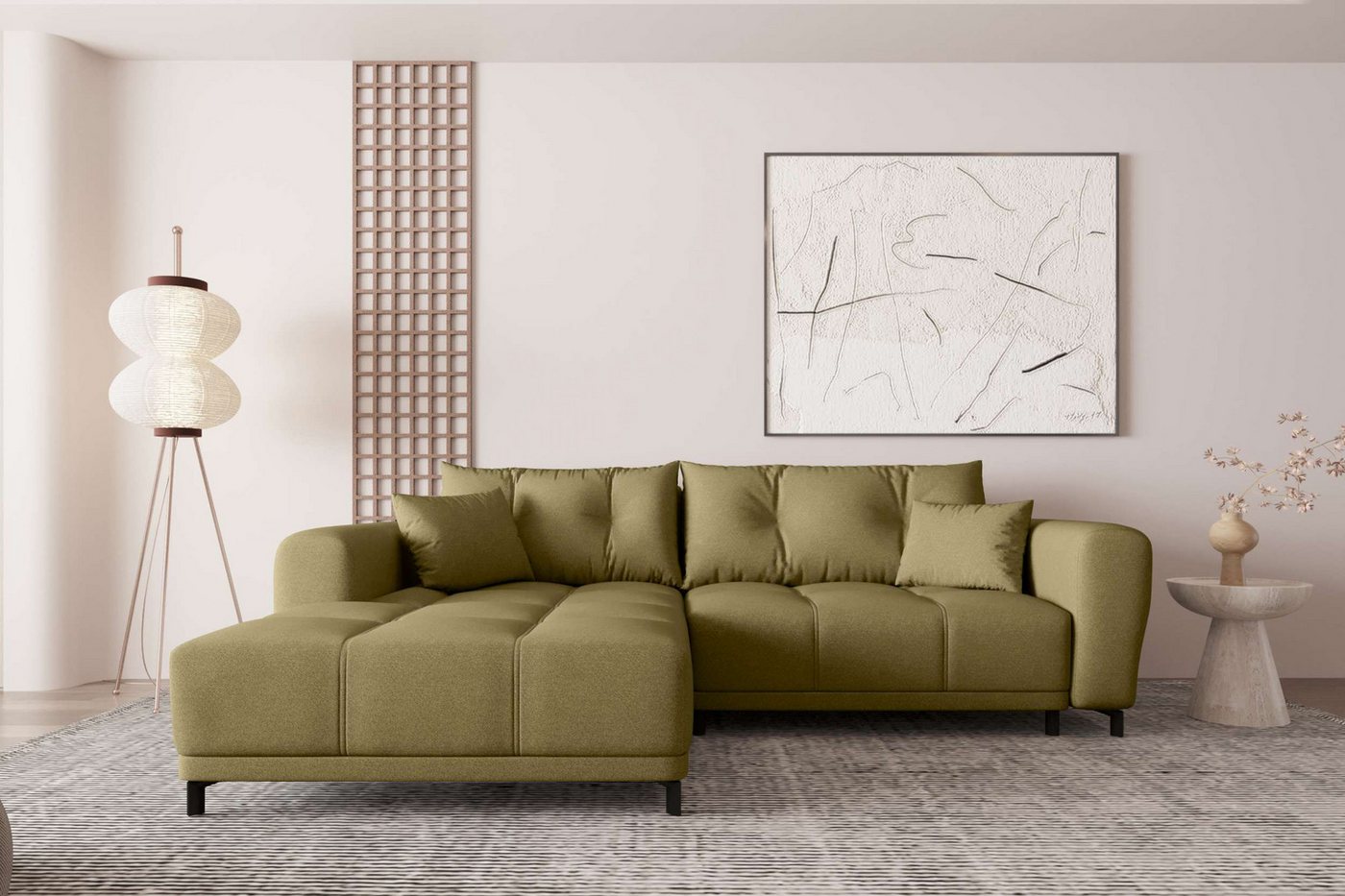 99rooms Ecksofa Massimo, Sofa L-Form, Eckcouch, mit oder ohne Schlaffunktion,Rundumbezug, in Strukturstoff NEVE von 99rooms