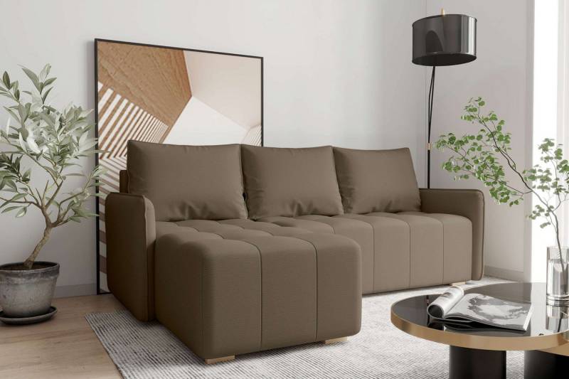 99rooms Ecksofa Sebastian, L-Form, Eckcouch, Ottomane links oder rechts bestellbar, mit Bettfunktion, Modern von 99rooms