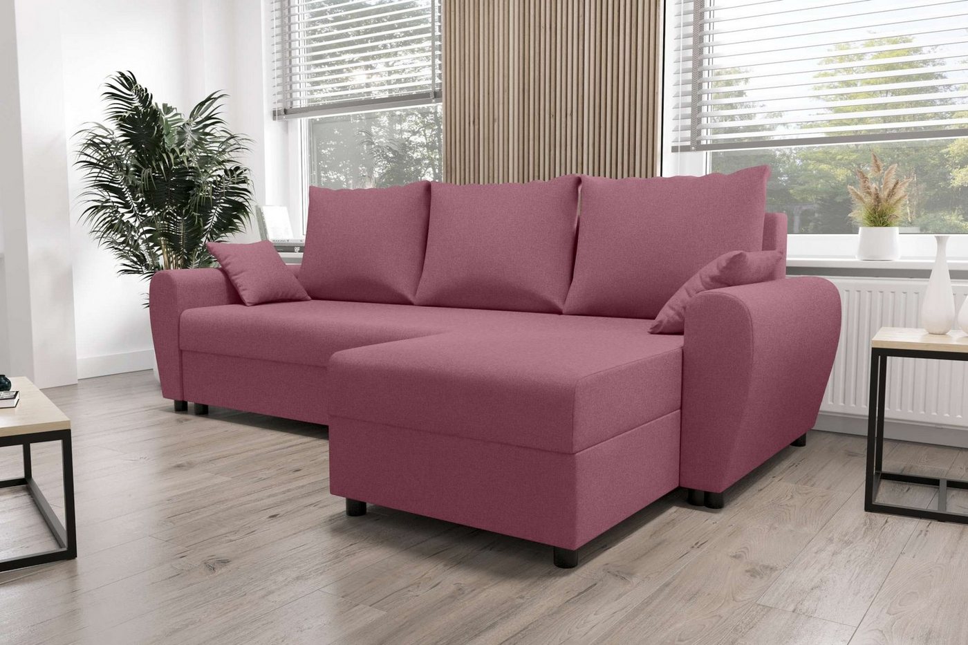 99rooms Ecksofa Melina, L-Form, Eckcouch, Sofa, Sitzkomfort, mit Bettfunktion, mit Bettkasten, Modern Design von 99rooms