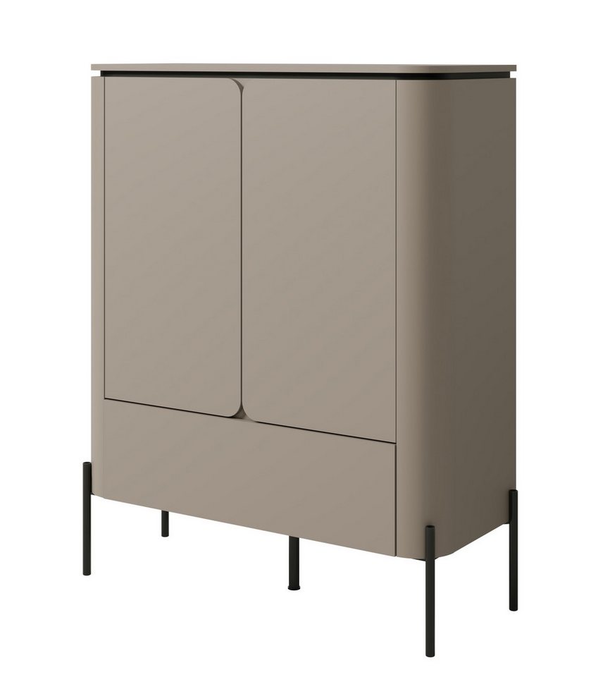 99rooms Highboard Kello (Sideboard, Highboard, Schubladenkommode), Modern Design, Schublade, 4 Fächer, 2 Einlegeböden, PUSH-CLICK von 99rooms