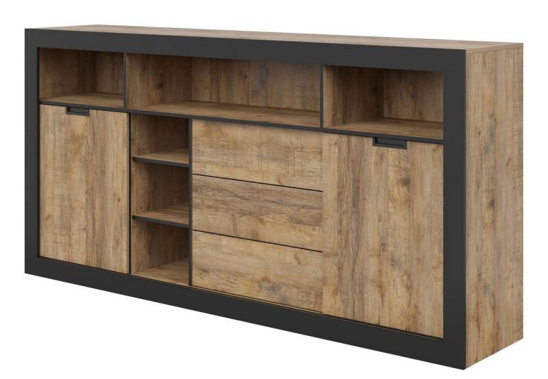99rooms Highboard Suhl (Sideboard, Highboard, Schubladenkommode), Modern Design, bietet viel Platz und Abstellfläche, mit 2xSchiebetüren von 99rooms
