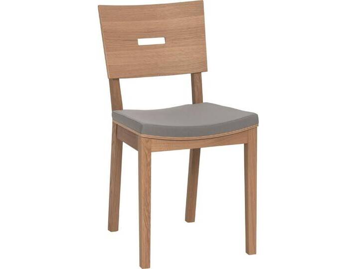 99rooms Holzstuhl Simplica (Esszimmerstuhl, Küchenstuhl), Massivholz, Skandinavisch Design, mit Sitzpolsterung, grau, Eiche - Grau von 99rooms