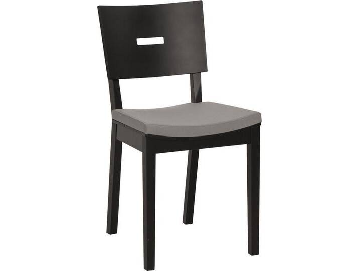 99rooms Holzstuhl Simplica (Esszimmerstuhl, Küchenstuhl), Massivholz, Skandinavisch Design, mit Sitzpolsterung, grau schwarz, Schwarz - Grau von 99rooms