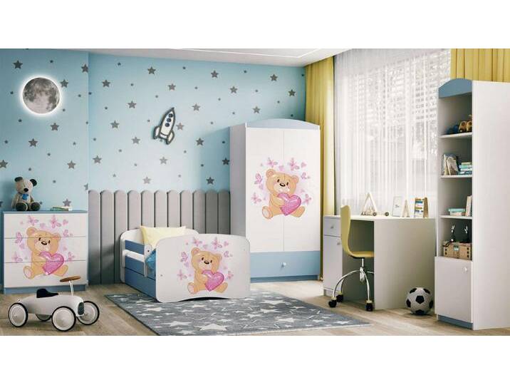 99rooms Jugendzimmer-Set Dreams XXVII, (Komplettset, Set (5-St), Modern, für Kinderzimmer, mit viel Stauraum, Lattenrost und Matratze, blau von 99rooms