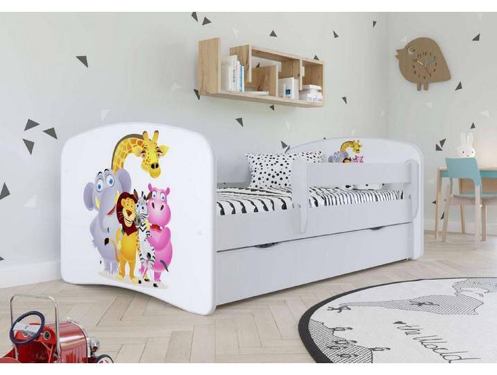 99rooms Kinderbett Dreams II (Kinderbett, Bett), 140/160/180x70/80, mit Schublade und Rausfallschutz, variabel stellbar, Weiß Motiv XIII von 99rooms