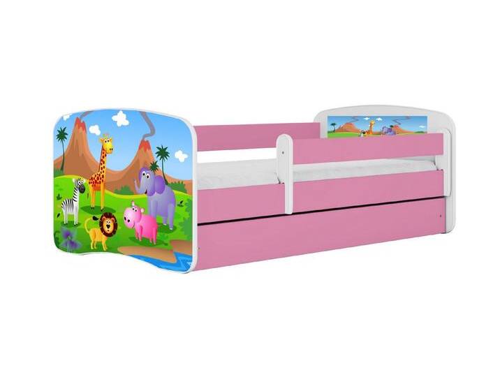 99rooms Kinderbett Dreams XXX (Kinderbett, Bett), Modern Design, Liegekomfort, mit Schublade, Lattenrost und Matratze, rosa, Weiß - Rosa von 99rooms