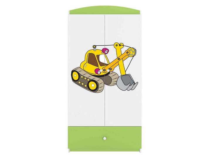 99rooms Kinderkleiderschrank Dreams Motiv III (Kleiderschrank, Schrank) Modern, Zertifikate und europäische Hygienestandards der Klasse E1, grün von 99rooms