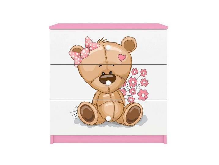 99rooms Kinderkleiderschrank Dreams Motiv X (Sideboard, Highboard) Modern, Zertifikate und europäische Hygienestandards der Klasse E1, rosa von 99rooms