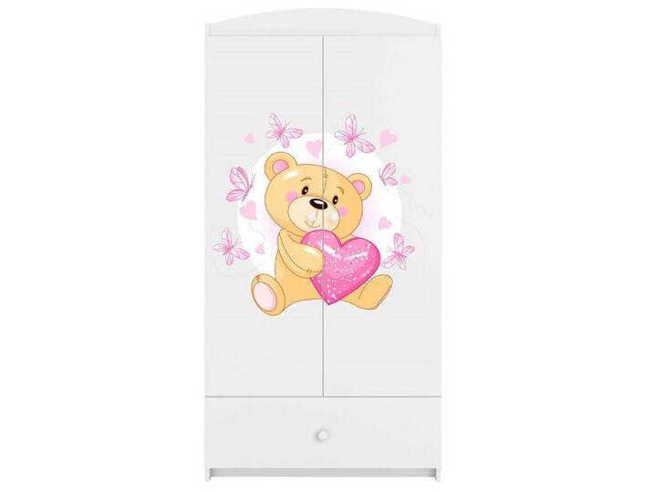 99rooms Kinderkleiderschrank Dreams XXVII (Kleiderschrank, Schrank) Modern, Zertifikate und europäische Hygienestandards der Klasse E1, weiß, Weiß von 99rooms