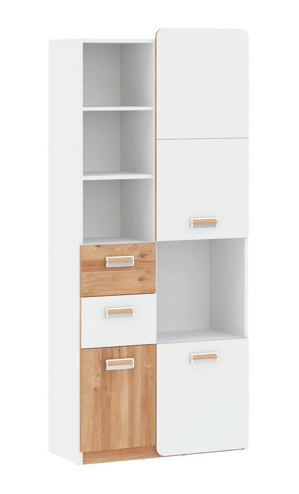99rooms Kinderkleiderschrank Laterne (Kleiderschrank, Schrank) Modern Design, viel Platz und Abstellfläche, asymmetrische Fassade von 99rooms