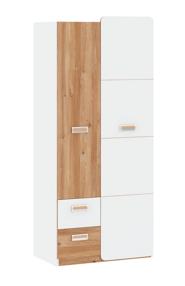 99rooms Kinderkleiderschrank Laterne (Kleiderschrank, Schrank) Modern Design, viel Platz und Abstellfläche, asymmetrische Fassade von 99rooms