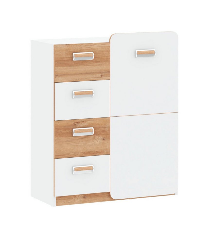 99rooms Kinderkleiderschrank Laterne (Sideboard, Schubladenkommode) Modern Design, viel Platz und Abstellfläche, asymmetrische Fassade von 99rooms