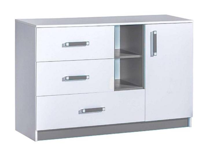 99rooms Kinderkleiderschrank Taira II (Sideboard, Standschrank) offene Fächer, mit Schubladen, Vollauszug, Modern Design, für Kinder, grau von 99rooms