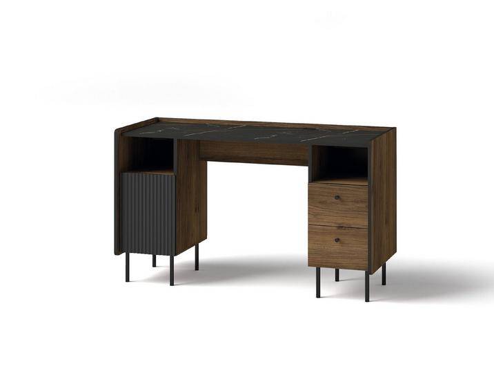 99rooms Kindertisch Gostin (Arbeitstisch, Schreibtisch), Modern Design, mit viel Stauraum, 2 Schubladen, 4 Fächer, schwarz von 99rooms