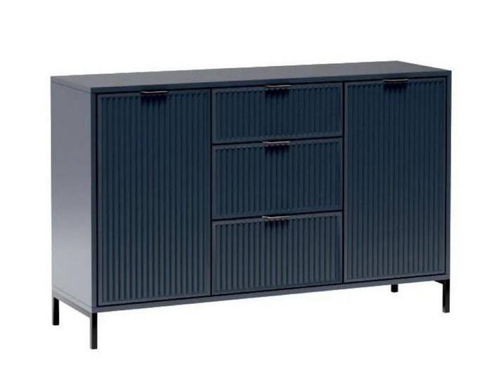 99rooms Kommode Klink (Sideboard, Highboard, Schubladenkommode), Stilvolles Design, Soft-Close, geriffelte Elemente, ABS-Schutzkanten, Indigo von 99rooms