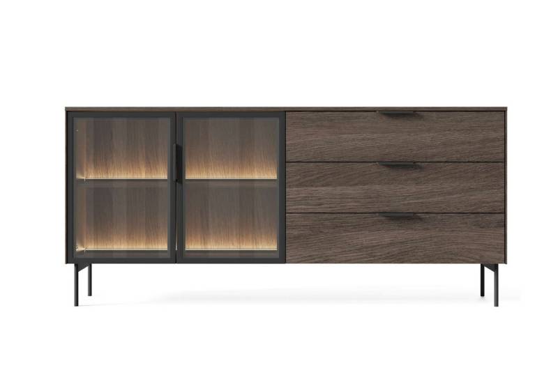 99rooms Kommode Milu (Sideboard, Highboard), Modern Design, mit viel Stauraum, inkl. LED-Beleuchtung, Push-to-Open von 99rooms