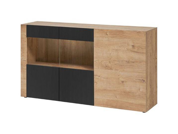 99rooms Kommode Ranok (Sideboard, Highboard, Schubladenkommode), Modern Design, Grifflos - PUSH-CLICK System, mit LED-Beleuchtung, schwarz von 99rooms