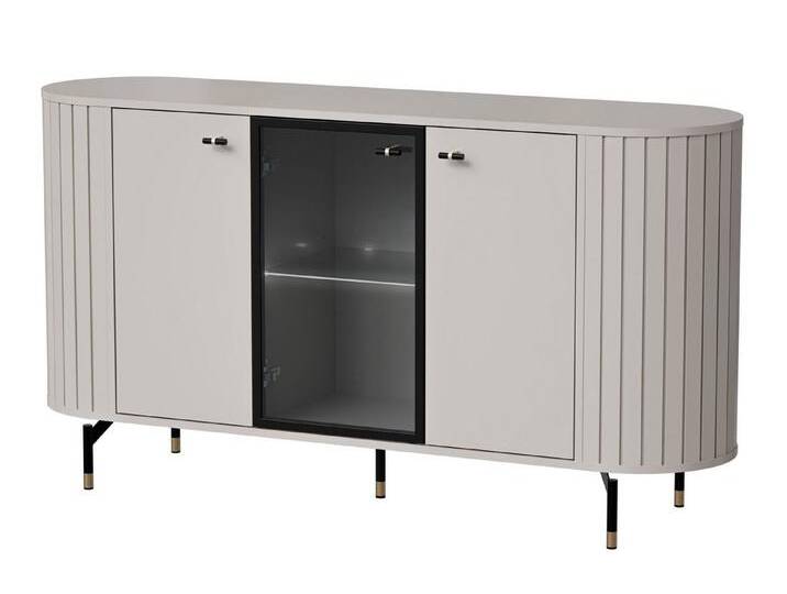 99rooms Kommode Sante (Sideboard, Highboard, Schubladenkommode), Modern Design, Soft-Close-Funktion, mit LED-Beleuchtung, Kaschmir von 99rooms