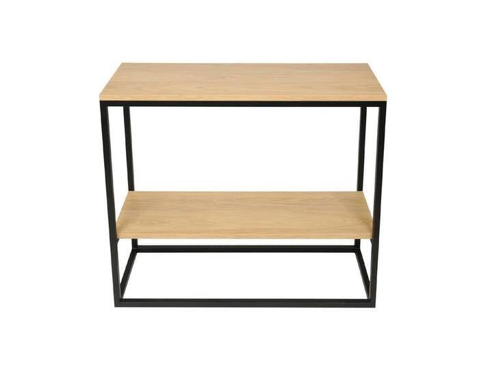 99rooms Konsolentisch Melisa (Konsolentisch), Modern Design, mit viel Stauraum, Gestell matt schwarz Stahl, schwarz, Hikora - Schwarz von 99rooms