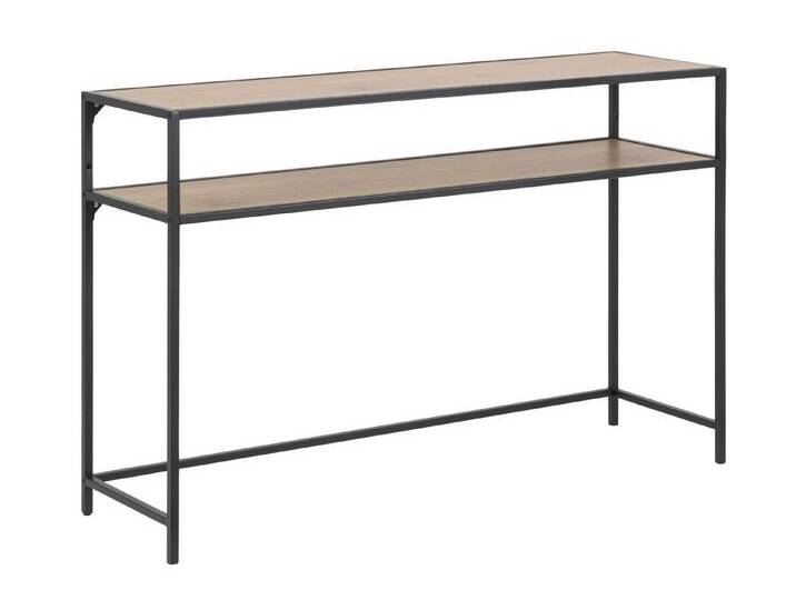 99rooms Konsolentisch Sifo (Konsolentisch), Modern Design, viel Platz, Gestell: pulverbeschichtet Stahl, schwarz, Schwarz - Wildeiche von 99rooms